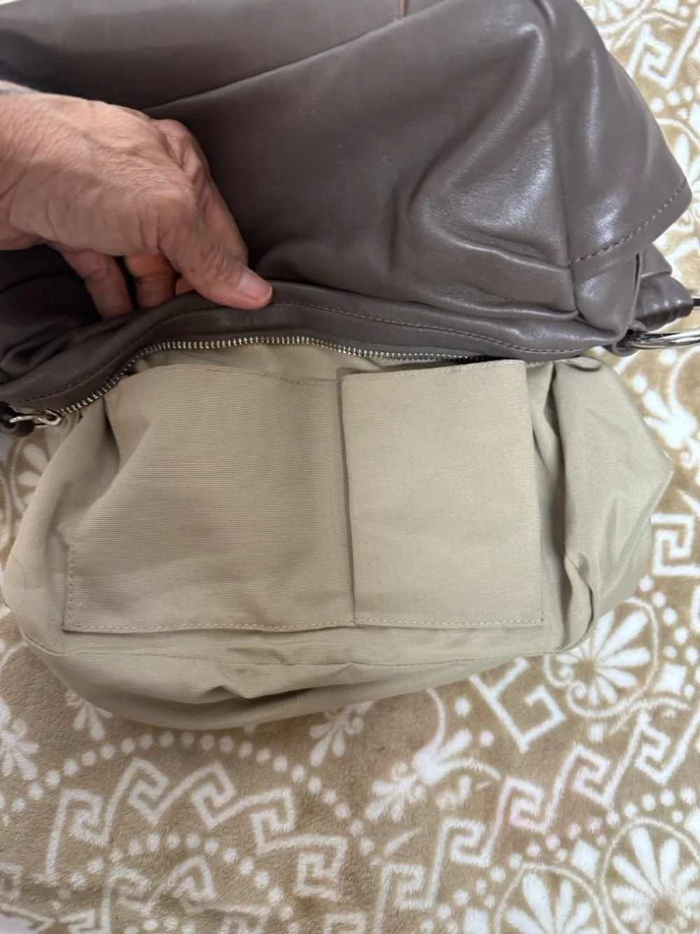 COACH Y2K PARKER TAUPE SOHO PLEATED LEATHER HOBO BAG 13442